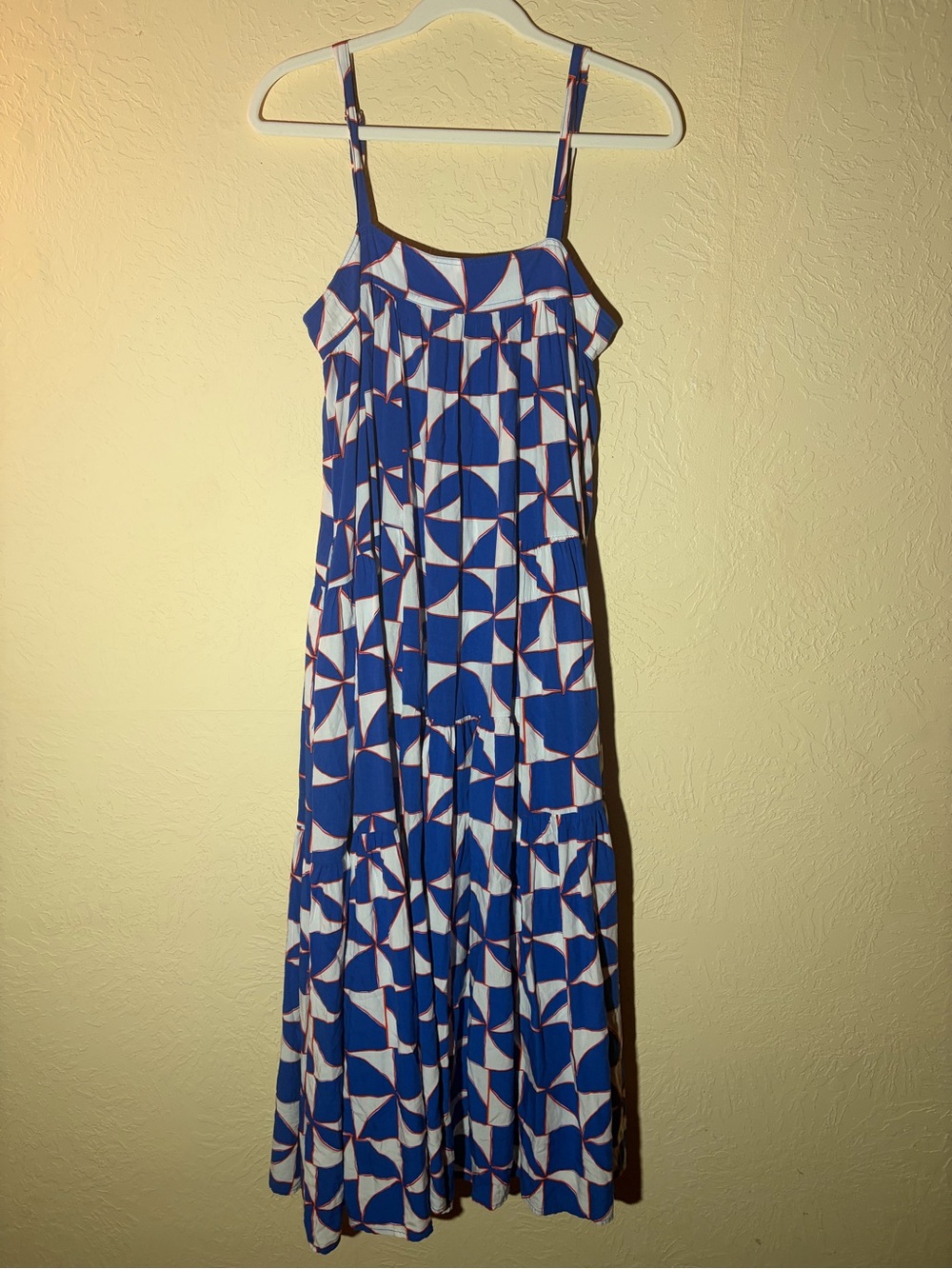 Anthropologie Abel The Label Blue Geometric Print Maxi Dress
